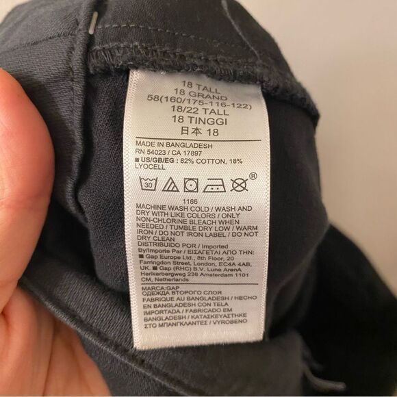 Gap Mid Rise Wide-Leg Khakis black cotton tincel lyocell slacks trouser 18 tall - Picture 13 of 13